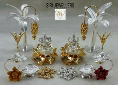 Silver Pooja Items Indian, Silver Flowers For Pooja, Pooja Silver Items, Silver Items For Pooja, Silver Puja Items, Puja Items, Silver Articles