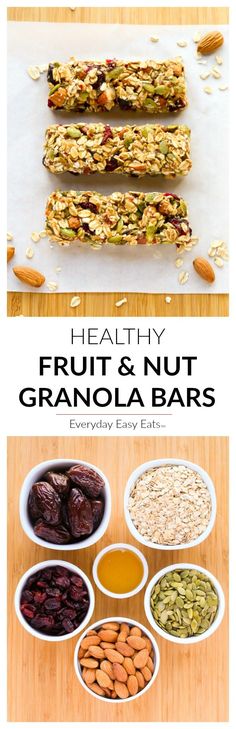 healthy granola bars with nuts and raisins on top