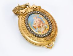 Victorian 18K Gold Pendant Locket Pendant Locket, Genuine Love, Gold Enamel, Antique Victorian, Diamond Pendant, Pocket Watch, Locket, Antique Jewelry, 19th Century