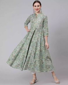 Indian Women Green Floral Print Anarkali Kurta Kurti Dress Top Tunic Pakistani | eBay Floral Print Anarkali, Kurti Dress, Anarkali Kurta, India And Pakistan, Green Floral Print, Dress Top, Brands Outlet, Anarkali, Indian Dresses