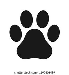 an animal paw print on a white background