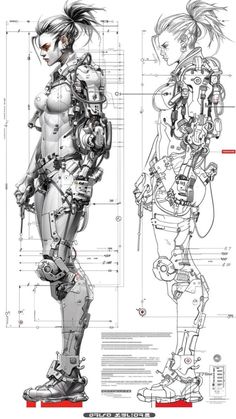 Arte Robot, Arte Cyberpunk, Cyberpunk Character, Futuristic Art, Robot Art, Ghost In The Shell