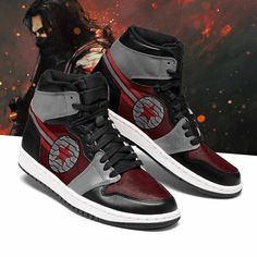 Winter Soldier Marvel 2 Air Jordan Shoes Sport Sneakers, Best Gift For Men And Women Avengers Winter Soldier, Winter Soldier Marvel, Mode Indie, Jordan Sneaker, Jordan Sneakers, Shoes Sport, High Sneakers, Best Gifts For Men, Air Jordan Shoes