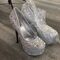 New And Never Worn Silver Jewel Charlotte Russe Stiletto Heels. Silver Jewels, Charlotte Russe, Shoes Women Heels, Stiletto Heels, Vision Board, Shoes Heels, University, Size 7, Women Shoes