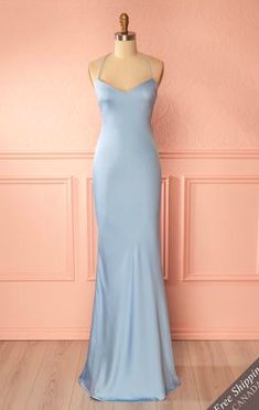 Silk Prom Dress, Prom Dress Inspo, Light Blue Prom Dress, Prom Dresses Simple, Light Blue Dress, Blue Silk Dress, Long Blue Dress, Blue Dress Formal, Light Blue Dresses