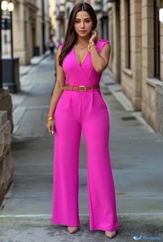 Orcajump - Trendy Sleeveless Jumpsuit with Wide Fit and Slim Design, Including Belt Trendy Pink Sleeveless Jumpsuits And Rompers, Pajama Costume, Jumpsuit With Belt, Leather Bodysuit, Cloth Belt, Patchwork Dress, Sleeveless Jumpsuits, Slim Design, Braid Styles