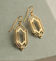 Gold Art Deco Earrings 1920s Earrings Geometric Chandelier - Etsy 1920s Earrings, Gold Art Deco Earrings, Deco Earrings, Geometric Chandelier, Gold Art Deco, Earrings Geometric, Jewelry Lookbook, Art Deco Earrings, Goth Outfits