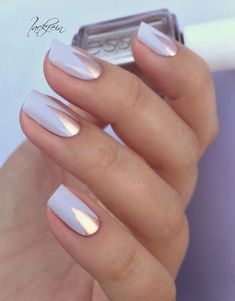 Nude metallic triangle Bridal Manicure, Vegas Nails, Her Nails, Best Nail Polish, Diy Nail Art, Short Nail Designs, Nail Polish Designs, Gel Nail Designs, Manicure Y Pedicure