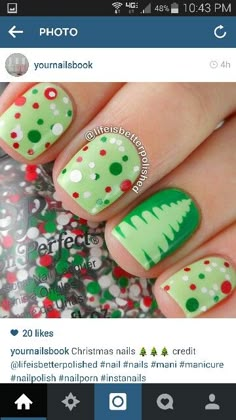 Christmas Christmas Nail Designs Easy, Nail Art Noel, Holiday Nail Art