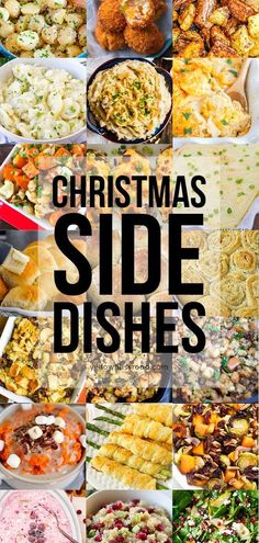 christmas side dishes with text overlay