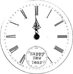 an old clock with happy new year written on it