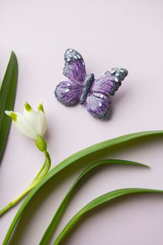 Elegant and romantic lilac BUTTERFLY brooch/ pin already packed as a gift. We all need a new beginning and rebirth from time to time, this will be a beautiful symbol and a reminder of that. It's like a Guardian Angel and your Soulmate. Make life easier, rise above everyday worries and dream more. Insect brooch are lightweight and so comfortable to wear. Made of polymer clay and stainless steel, which is nickel free.  This will be a beautiful gift for you or your loved ones. MANDMADE Homemade in Butterfly Shaped Enamel Pin Gift, Butterfly Enamel Pin Gift, Lavender Brooch Jewelry As A Gift, Lilac Butterfly, Elegant Wedding Jewelry, Insect Brooch, Angel Brooch, Beautiful Symbols, Purple Vintage