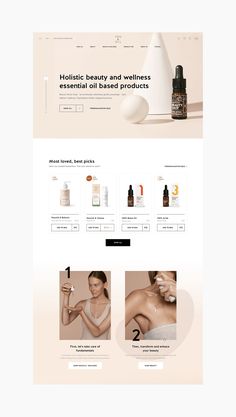 the website design for skin care products