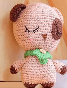 Perrito Simón Juguete Amigurumi PATRÓN GRATIS - Crochetisimo One Skein Crochet, Bear Patterns, Knitting Toys, Kawaii Crochet, Crochet Bookmarks, Scarf Knitting Patterns, Crochet Bear