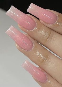 Pink Glitter Nails, Smink Inspiration, Her Nails, Simple Acrylic Nails, Classy Acrylic Nails, Long Acrylic Nails Coffin, Acrylic Nails Coffin Pink, Long Square Acrylic Nails, Acrylic Nails Coffin Short