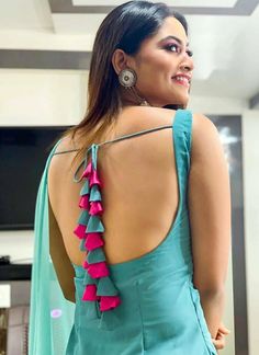 Neck Back Designs For Kurtis, Backless Suit, Shivani Narayanan, Patiala Dress, Diwali Outfit, Suit Neck Designs, Back Neck Design, Anarkali Kurtis