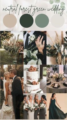 a collage of photos with different wedding colors