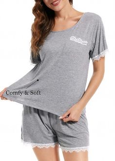 Color:Grey;Size:S;Size:M;Size:L;Size:XL;Package Contents:1xLounge Top , 1 X Shorts; Plus Size Costumes, Plus Size Party Dresses, Home Clothes, Lounge Top, Plus Size Hoodies, Lace Dress Long, Matching Shorts, Plus Size Activewear