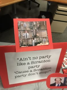 there is a sign that says,'ain't no party like a strainon gausetta srratton party don't stop