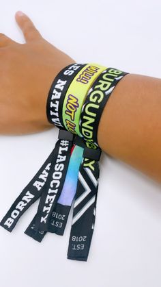 Adjustable Statement Fashionable Wristbands Casual Black Wristband For Festival, Adjustable White Wristlet With Wrist Strap, Adjustable Multicolor Rave Wristband, Adjustable Rave Wristband Gift, Adjustable Festival Wristband, Adjustable Band Wristband For Festivals, Multicolor Friendship Wristband, Adjustable Black Casual Wristlet, Casual Black Adjustable Wristlet