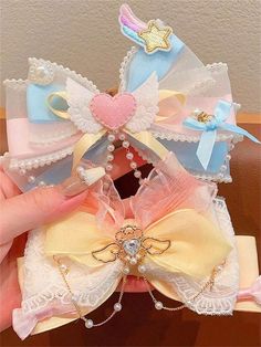 Cute Hair Accessories Kawaii, Kawaii Hair Accessories, Kawaii Hair Clips, Pink Hair Accessories, Hair Accessories Tiara, Kawaii Hairstyles, Tiara Hairstyles, Hair Ribbons, Kawaii Accessories