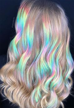 Halo Hair Colors, Highlights 2024, Fantasy Hair Color, Unicorn Hair Color, Cute Hair Colors, Pastel Grunge, Rainbow Pastel