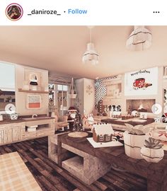 Bloxburg Kitchen Ideas Aesthetic Christmas, Winter Kitchen Bloxburg, Bloxburg Christmas Decor, Christmas Bloxburg Room Ideas, Cottage Core Bloxburg House, Bloxburg Interior, Winter House Exterior