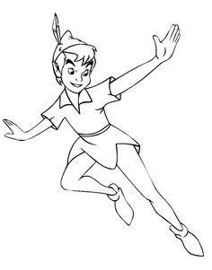 Peter Pan Coloring Pages, Peter Pan Flying, Peter Pan Characters, Tinkerbell Coloring Pages, Peter Pan Tattoo, Peter Pans, Peter Pan Art, Peter Pan Disney, Peter Pan And Tinkerbell