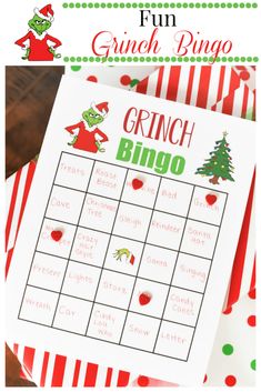 a printable grino christmas game with the words grino on it and an image of