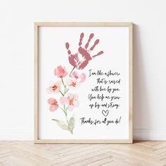 Gift For Nanny On Mothers Day | Flower Handprint Craft | Ollie + Hank Nanny Present Ideas, Grandparents Handprint Craft, Flowers With Sticky Notes, Grandma Gifts From Kids, Toddler Crafts Mothers Day, Documentation Ideas, Handprint Painting, Flower Handprint, Hand Print Flowers