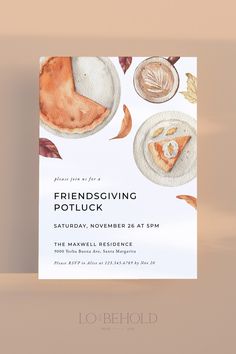 a flyer for a potluck party with food on it and the text friends giving potluck