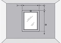 an image of a room with measurements for the door and window in front of it