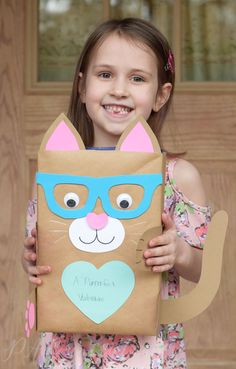 Cat Valentines Boxes For Kids School, Diy Valentines For Kids School Cereal Boxes, Cereal Valentine Boxes, Cat Valentines Boxes For Girls Diy, Kitty Cat Valentine Box Ideas, Valentine Box Preschool, Valentines Box Decorating Ideas, Valentines Box Girls Diy, Cat Valentines Day Boxes