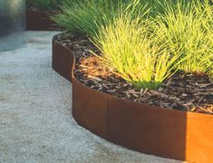 a planter filled with lots of green plants