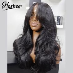 Glueless 4x4 Lace Closure Wig With Layered Bangs Wear And Go 5x5 Lace Closure Wig Human Hair 5x5 Lace Closure Wig, Layered Bangs, 4x4 Lace Closure Wig, 13x4 Lace Front Wig, Ombre Brown, Wig Human Hair, Lace Closure Wig, Closure Wig, Brazilian Human Hair