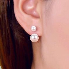 Double Sided Pearl Earrings, Buy Earrings, Kids Earrings, Fashion Jewelry Earrings, Stunning Jewellery, Online Earrings, Sterling Silver Earrings Studs