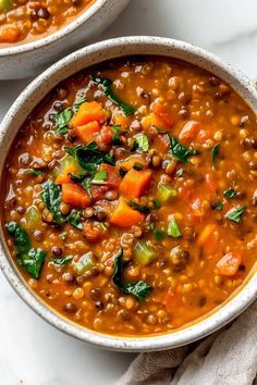 This one-pot lentil soup will warm your belly and soul! With plenty of lentils and tender veggies, it's hearty, satisfying, and delicious. Lentil Veggie Soup Recipe, Smokey Lentil Soup, Pumpkin Lentil Soup Recipe, Italian Vegetable Lentil Soup, Lentil Soup With Canned Lentils, Fall Vegan Soups And Stews, Quick Lentil Soup, Dinner With Lentils, Lentil Ham Soup Recipe