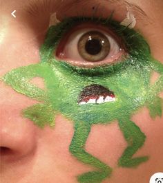 Fun Easy Face Paint Ideas, Face Paint Arm Art, Mike Wazowski Face Paint, Monsters Inc Face Paint, Crazy Face Paint Ideas, Face Painting Adults Creative, Bluey Face Painting Ideas For Kids, Cute Monster Makeup