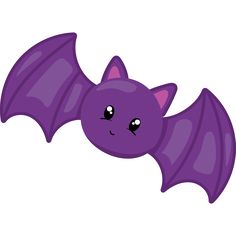 a purple bat with big eyes flying