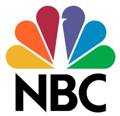 the nbc logo is shown in multicolors and has an orange, green, blue,