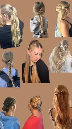 #preppy #hairstyles #pink Preppy Half Up Half Down Hairstyles, Cute Hairstyles For The Movies, Scoop Neck Hairstyles, Preppy Easy Hairstyles, Preppy Summer Hairstyles, Preppy Hairstyles For School, Preppy Hair, Teen's Hairstyles