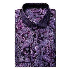 Are you looking for a stylish shirt for an upcoming wedding or special event? Sophgent has unique shirts which will give you that bold look! Handmade 100% Silk Paisley Dry Clean Only - 30-DAY MONEY-BACK GUARANTEE - Try it! If you don't love it, send it back. We offer free shipping on returns and exchanges. Take your time! You've got 30 days to decide with our month-long, no-hassle return policy. Dubai Women Fashion, Hot Pink Swimsuit, Silver Shirt, Body Con Dress Outfit, Purple Paisley, Beach Dresses Summer, Purple Shirt, Classic Style Women, Unique Shirt