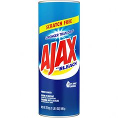 a can of ajax deodorant on a white background