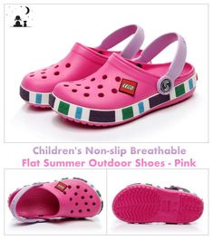 Department Name: ChildrenGender: UnisexAge Range: 6 - 12 yearsUpper Material: PUShoes Length: 10.5cm, 13cm, 16cm, 19cm, 21.5cmSandal Type: GLADIATOROutsole Material: RubberLining Material: PULeather Style: Soft LeatherHeel Type: Flat Heel Shape: Hoof HeelsFeature: BreathableDecorations: LEGO's logoClosure Type: Buckle StrapOrigin: CN(Origin) Season: Four SeasonsFit: Fits true to size, take your normal size Spring Non-slip Slip-ons With Round Toe, Non-slip Round Toe Slip-ons For Spring, Spring Non-slip Round Toe Slip-ons, Summer Eva Foam Closed Toe Sandals, Casual Closed Toe Sandals With Eva Foam, Casual Closed Toe Eva Foam Sandals, Playful Pink Summer Clogs, Fun Non-slip Summer Clogs, Summer Playtime Clogs With Round Toe