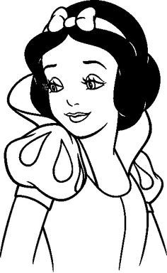 snow white from disney's princess coloring page with her hair in a bunt