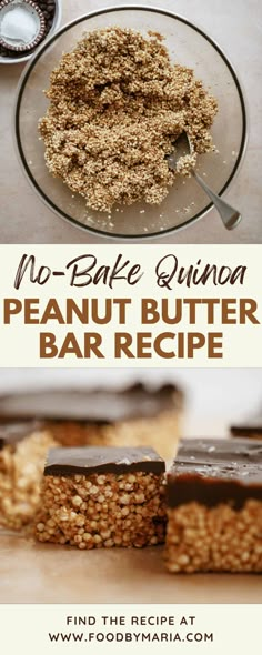 no bake quinoa peanut butter bar recipe