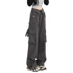 Take a walk on the wild side with these stylish and durable Women's Street Flap Waistband Cargo Pants. Crafted from pure materials for strength and comfort, they'll keep up with your adventurous spirit. Dare to be bold and get out there! Features: -75% Cotton.25% Polyester -Mid-rise Waist -Straight Leg -Multi-pocket -Solid Color -Regural Fit -Street Style