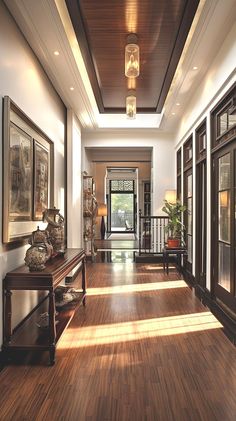 the hallway is clean and ready to be used as a place for people to sit