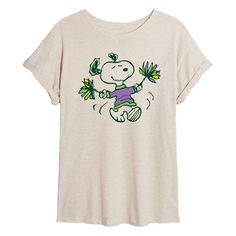 She will love showing off her style with this Juniors' Peanuts Snoopy Mardi Gras Cheer Flowy Tee. FEATURES Short sleeves ScoopneckFIT & SIZING Oversized FitFABRIC & CARE Cotton/Polyester Machine wash Imported Size: Medium. Color: Beig/Khaki. Gender: female. Age Group: kids. Pattern: Graphic. Graphic Material, Kids Pattern, Peanuts Snoopy, Boyfriend Tee, How To Show Love, Pattern Graphic, Oversized Tee, Cropped Hoodie, Her Style