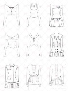 sketches of dresses and blouses for women